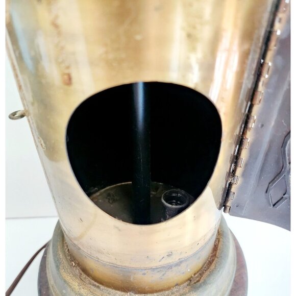 1960s MCM Table Lamp Brass Nautical Industrial Internal Light Mid Century INVRM - Picture 3 of 7